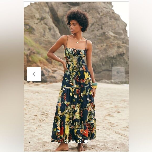 Anthropologie Dresses & Skirts - The Josephine Smocked Drop-Waist Dress size Medium Color:
BOTANICAL MOTIF